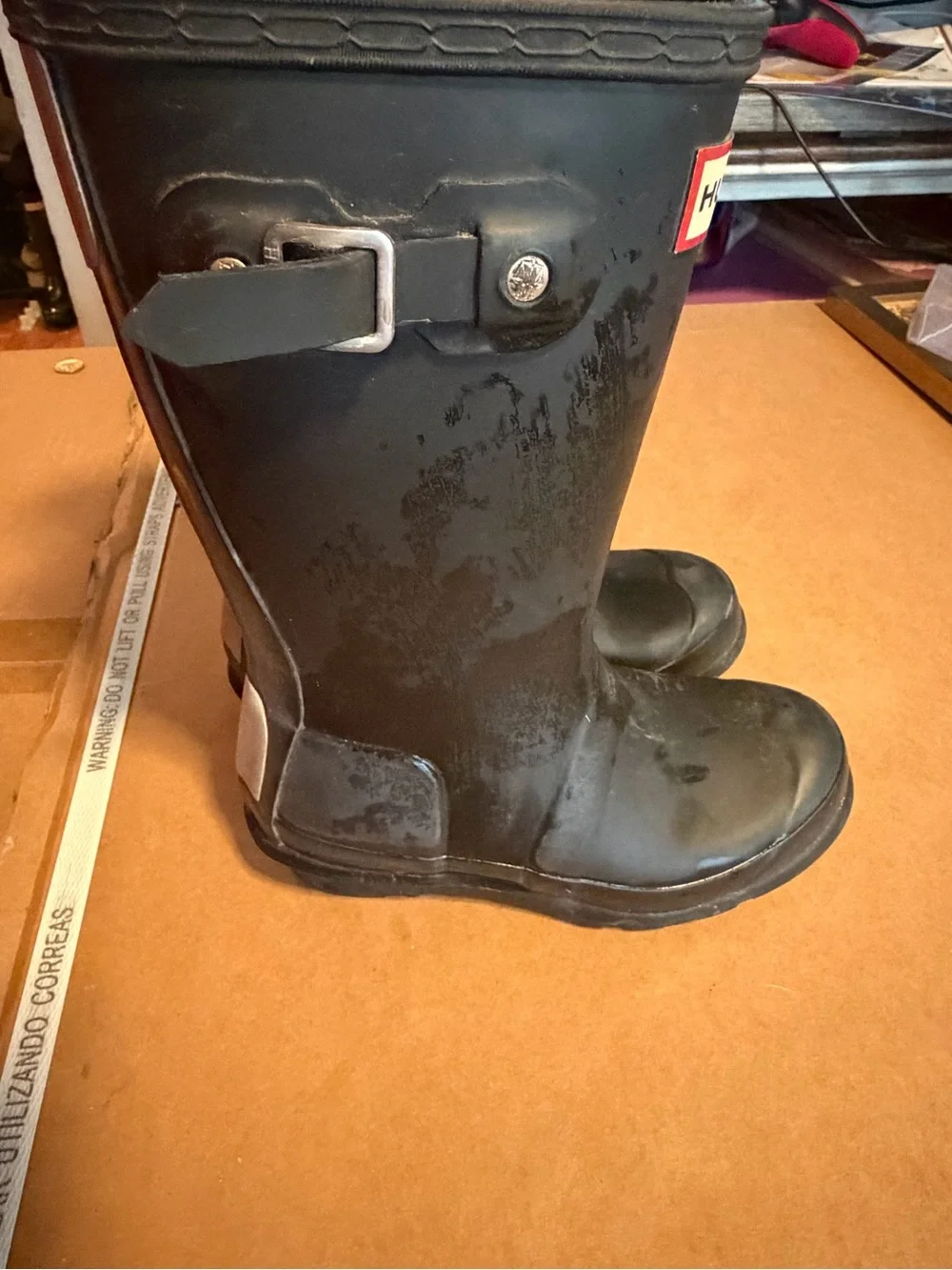 Hunter Kids Black Tall Rubber Rain Boots